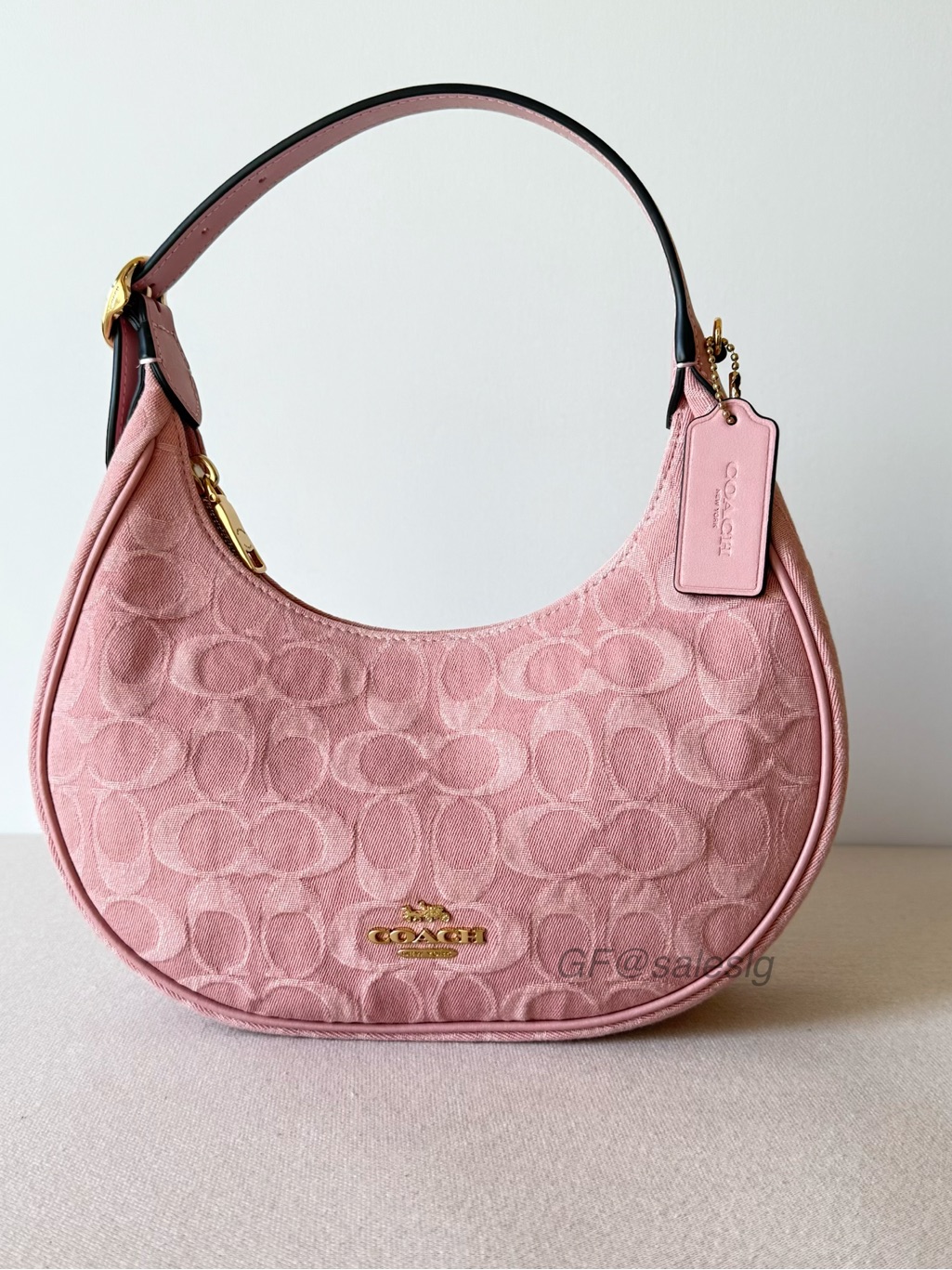 Nwt Coach Emily Shoulder Bag Signature Denim Pink Cen04 Y2k Bag